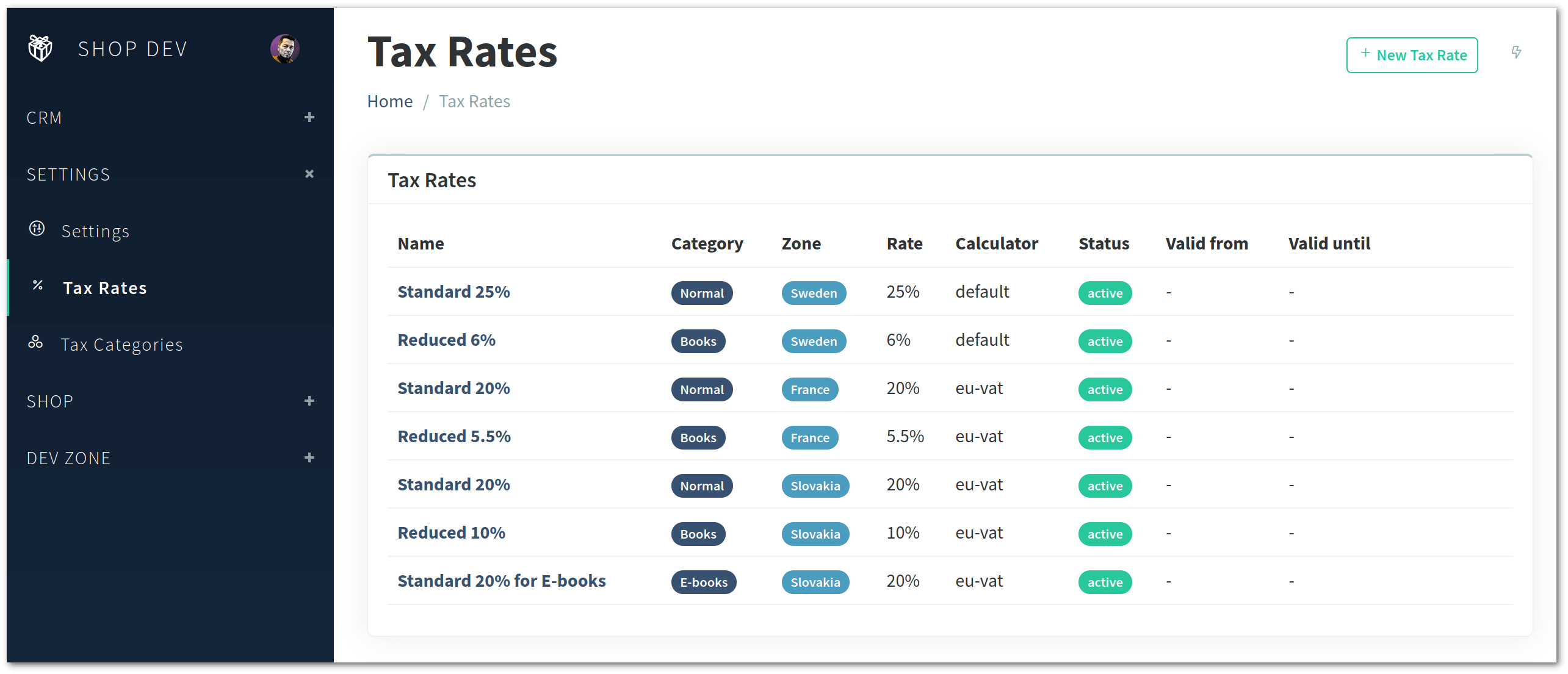 tax rates